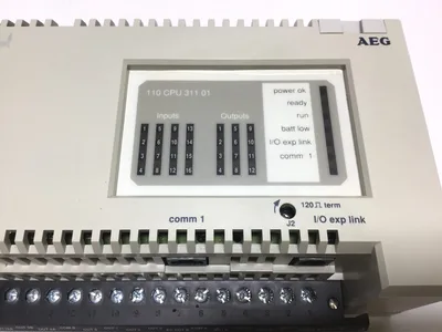 AEG Modicon 110 CPU 311 01 Micro CPU AC PS AC I/O PLC Processor 115V