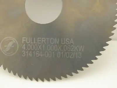 Fullerton 2450097 4" Carbide JIT Saw 1" Arbor .062" Thickness 80 Tooth .260 Key