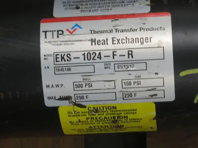 Used TTP EKS-1024-F-R Heat Exchangers Texas US | Aucto #1459849