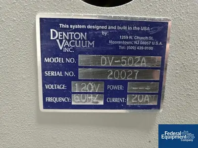 USED Denton Vacuum Denton Vacuum Thin Film Deposition Sample Prep Station, Model DV-502A