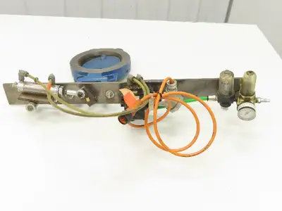 5" Wafer Style Steel Butterfly Valve 24V Pneumatic Solenoid Actuator Assembly