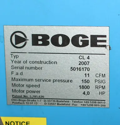 USED BOGE CL 4