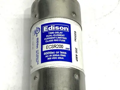 USED EDISON TIME-DELAY DUAL ELEMENT FUSE CLASS RK5 600VAC 200A