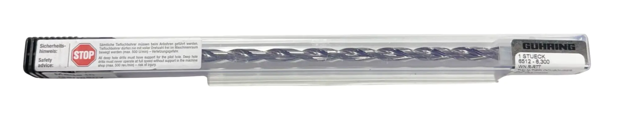 Guhring 6.3mm Solid Carbide Drill 25xD TiAlN Tipped Coolant Thru 135 Deg