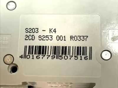 USED ABB MCB 3-POLE 4A CURVE K S203-K4