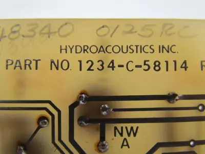 Hydroacoustics 1234-C-58114 PC Circuit Board Card Rev B