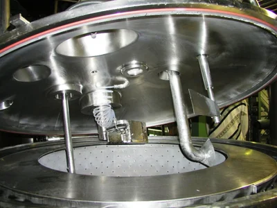 Ferrum DSZ-UR 1250/630 perforated basket centrifuge, 316SS.