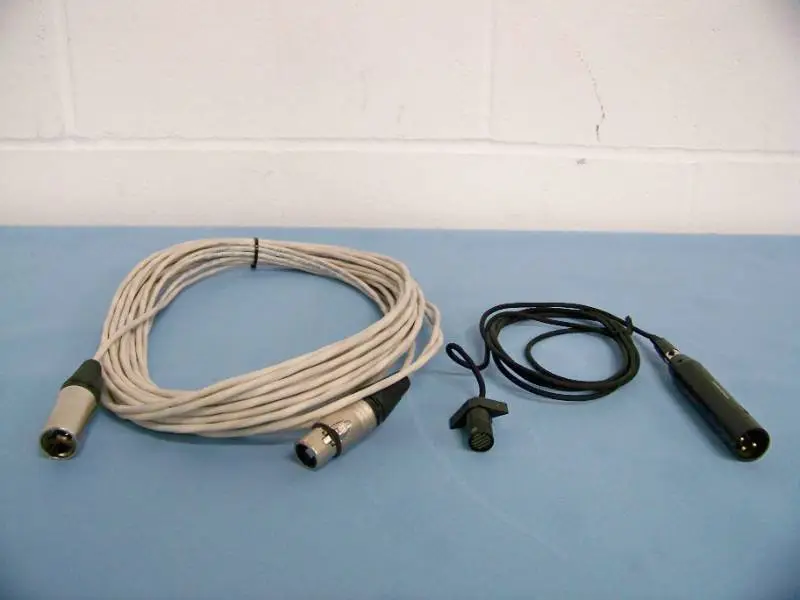 Audio-Technica AT8538 Phantom Power Module, Lavalier Microphone and Extension Cable