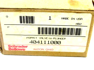 NEW SCHRADER BELLOWS 404111000 POPPET VALVE W/PLUNGER