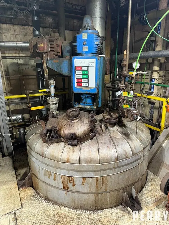 Reactor, 1,500 Gallon, 316L Stainless Steel, Pfaudler, #5991818