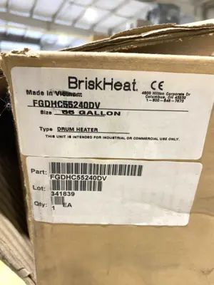 USED BRISKHEATH FULL-COVERAGE DRUM HEATER 55-GALLON 3,200W 240V DUAL ZONE