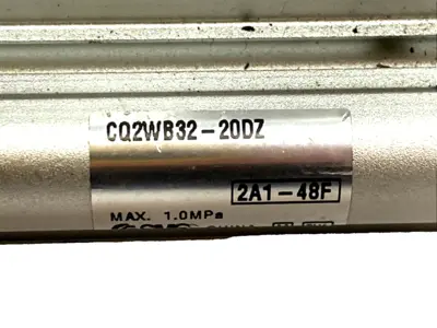 USED SMC COMPACT CYLINDER, 32MM BORE 20MM STROKE DOUBLE ROD