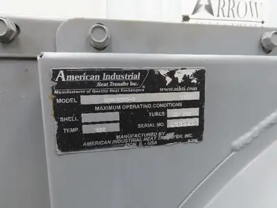 Used AMERICAN INDUSTRIAL HEAT TRANSFER _UNKNOWN_ Heat Exchangers Indiana US | Arrow Industrial #1365858