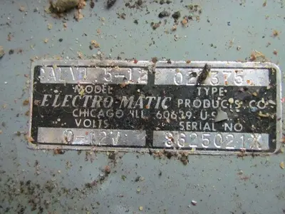 Electro-Matic CALV1-2084/12 P/N 022375 Magnetic Chuck Control 208/460 Volt 12VDC