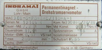 NEW INDRAMAT MAC90B-0-PD-2-C/110-A-1 SERVO MOTOR MAC90B0PD2C110A1