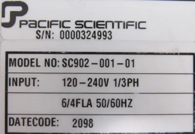 USED PACIFIC SCIENTIFIC SC902-001-01 SERVO DRIVE OC930-001-01 SC90200101