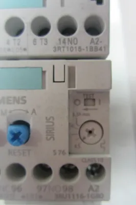 NEW SIEMENS 3RT1015-1BB41 OVERLOAD RELAY W/ 3RU1116-1GB0