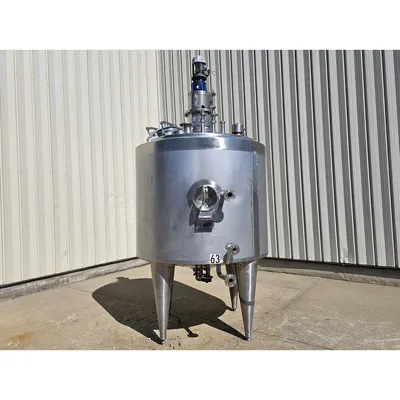 Used 2000L (528 gal) Stainless Sanitary Jacketed Insulated Mix Tank w/ Agitator