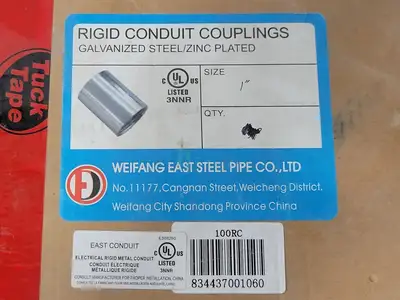 1" Female Rigid Conduit Coupling 100RC (Box of 27)