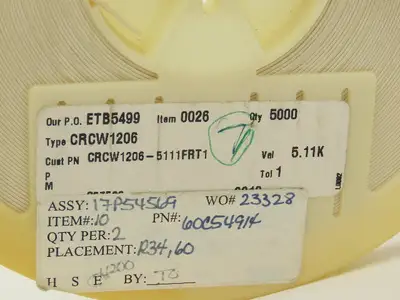 Vishay CRCW1206-5111FRT1 Chip Resistor Tape And Reel 5.11 kOhms ± 1% 1/4W