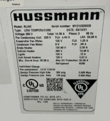 6′, 8′, 12′ Self-Contained 2021 Hussmann ID6SU Dairy Cases