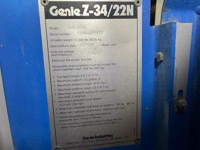Used GENIE Z-34/22N Manlifts Pennsylvania US | Global Equipment International, LLC #1271507