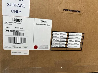 NEW BOX OF 10 - THERMO 140004 STERILE NUNC CELL FACTORY 4 CHAMBER  PS 2,528 CM2
