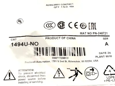 1494U-NO | Allen Bradley  Ser. A Auxiliary Contact 1 N.O. 10A - New