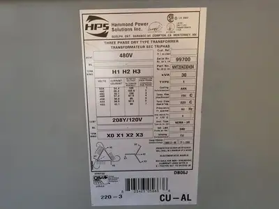 USED HAMMON POWER SOLUTIONS INC. NMT20K030KBK