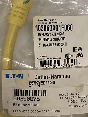 New | in-Stock EATON E57KYED110-6 Cable & Wire | Surplus Asset Holdings #1226645
