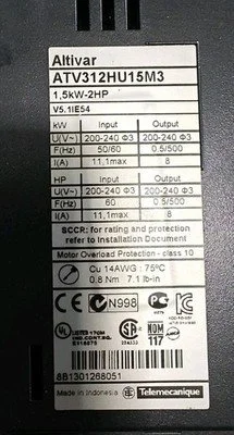 USED SCHNEIDER ELECTRIC ATV312HU15M3 ALTIVAR