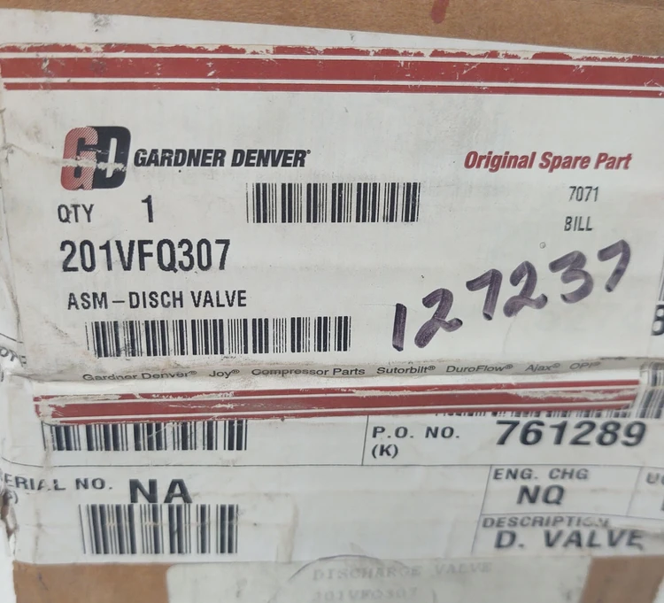 New | in-Stock Gardner Denver 201VFQ307 Valves/Fittings Kentucky US | Edwards Industrial Repair #973583