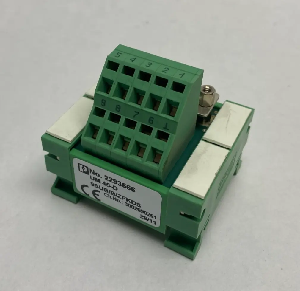 USED PHOENIX CONTACT VARIOFACE TERMINATION BOARD UM 45-D 9SUB/B/ZFKDS