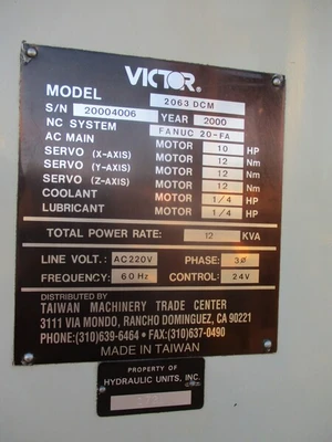 USED 2000 VICTOR 2063-DCM