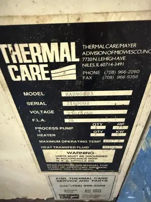 USED THERMAL CARE RA090804