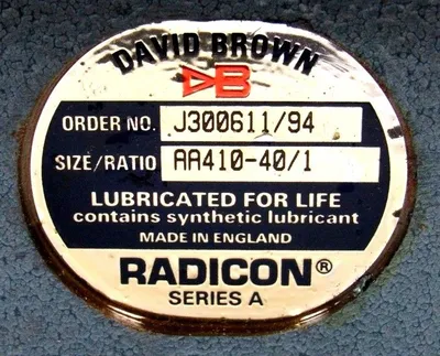 NEW RADICON J300611/94 WORM GEAR UNIT AA410-40/1 J30061194