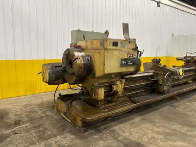 12.5" HOLLOW SPINDLE WARNER & SWASEY MODEL 4A (M-3580) SQUARE HEAD & 12' EXTENDED BED TURRET LATHE: YOBRO #24423