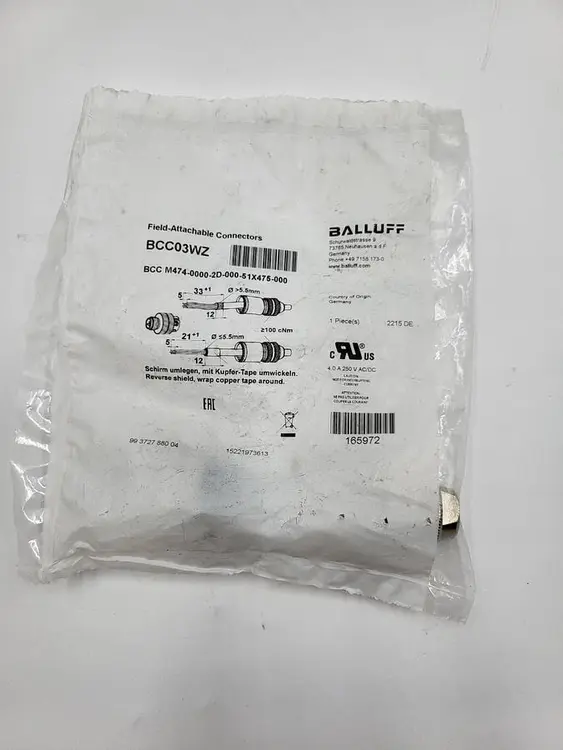 New | in-Stock BALLUFF BALLUFF BCC03WZ FIELD ATTACHABLE CONNECTORS *NEW** Connector Accessories | ND Industrial Surplus #1215776