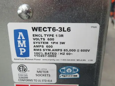 Used AMP WECT6-3L6 Electrical Panels Texas US | Aucto #1308564