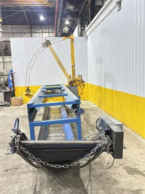 15 HP L&M EQUIPMENT MODEL #HMPC-7-24 CROSS CUT BUNDLE TRAVELING ARCH WOOD BUNDLE SAW WITH CONVEYOR: STOCK #22922