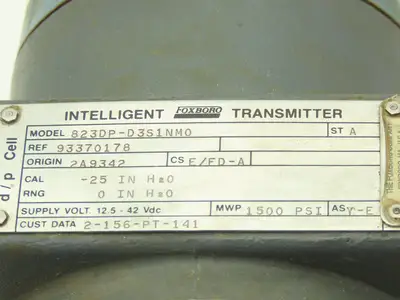Foxboro 823DP-D3S1NM0 Intelligent Differential Pressure Transmitter 12.5-42vdc