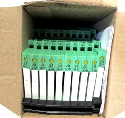 BOX OF 10 NEW PHOENIX CONTACT PLC-RSP-24UC/21 TERMINAL BLOCKS PLCRSP24UC21
