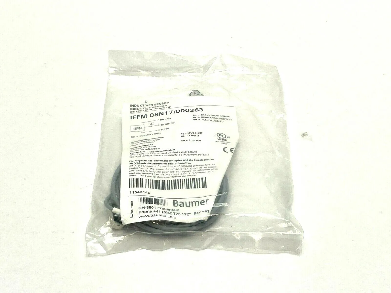 IFFM 08N17/000363 | Baumer  Subminiature Inductive Proximity Switch - New