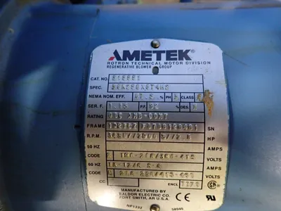 Used AMETEK DR808D89MXA Vacuum Pumps Ohio US | HGR 24 #727062