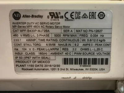 Allen-Bradley MPF-B430P-MJ7BA Servo Motors | ESS Industrial Equipment Sales (7)