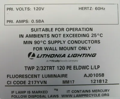 NEW LITHONIA TWP 2/32TRT 120 PE ELDWC L/LP WALL MOUNT LIGHT 232TRT120PEELDWCLLP