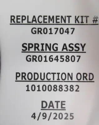 NEW GLEASON REEL 017047 REPLCEMENT SPRING KIT FOR REEL GR017047