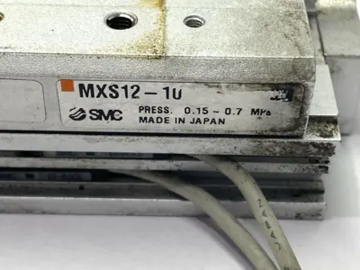 USED SMC PNEUMATIC PRECISION SLIDE TABLE 12MM BORE 10MM STROKE