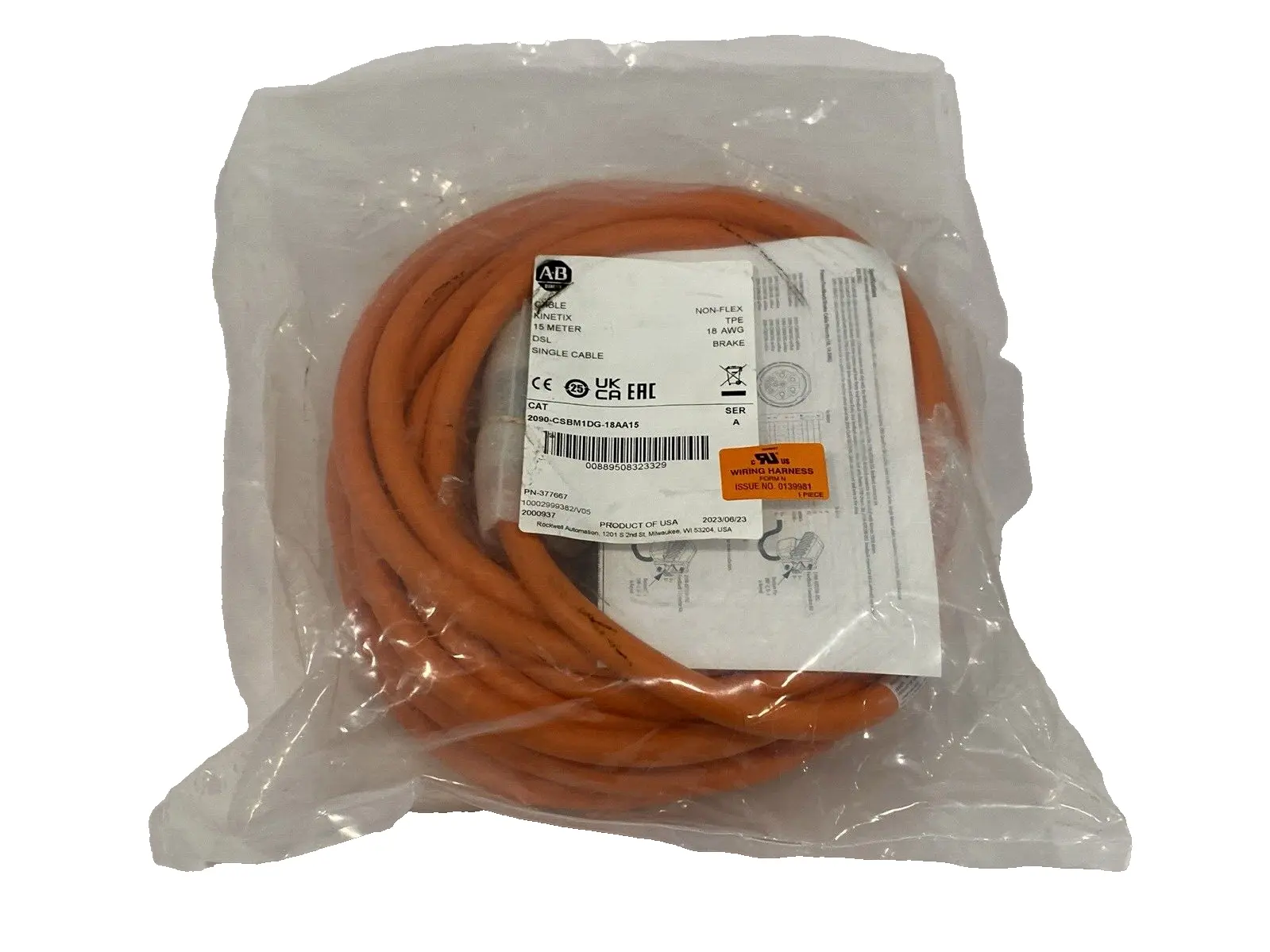 NEW ALLEN-BRADLEY CABLE KINETIX SINGLE DSL NON-FLEX TPE 18 AWG