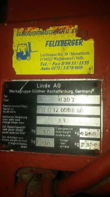LINDE LPG Forklift, in perfect condition, еngine major overhauled 2019